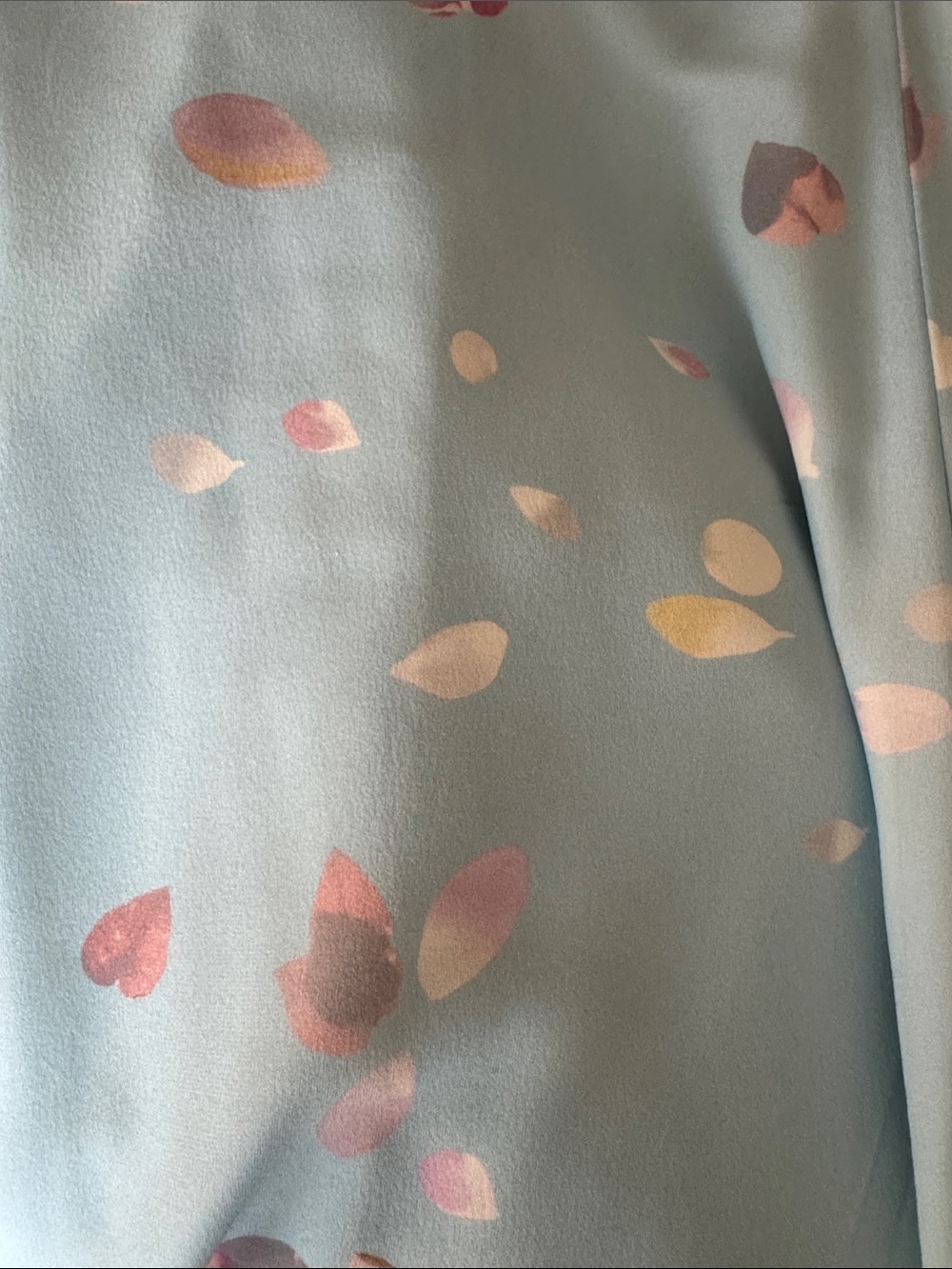 Theory- Light Blue Silk Dress with White, Mauve and Muted Pink Pint - Picture 2 of 9